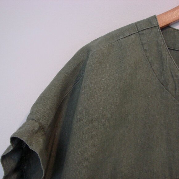 Ellen Tracy Khaki Green Zip-Front Tunic - Picture 5 of 10